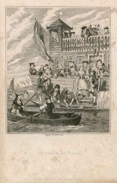 Die Torheit auf der Themse von George Cruikshank